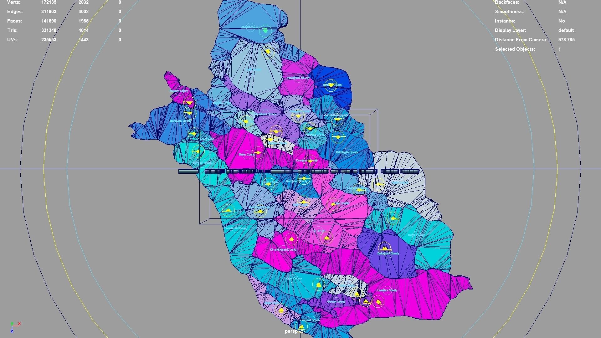 Fars Province  Iran map region geography political geographic 3D model_4