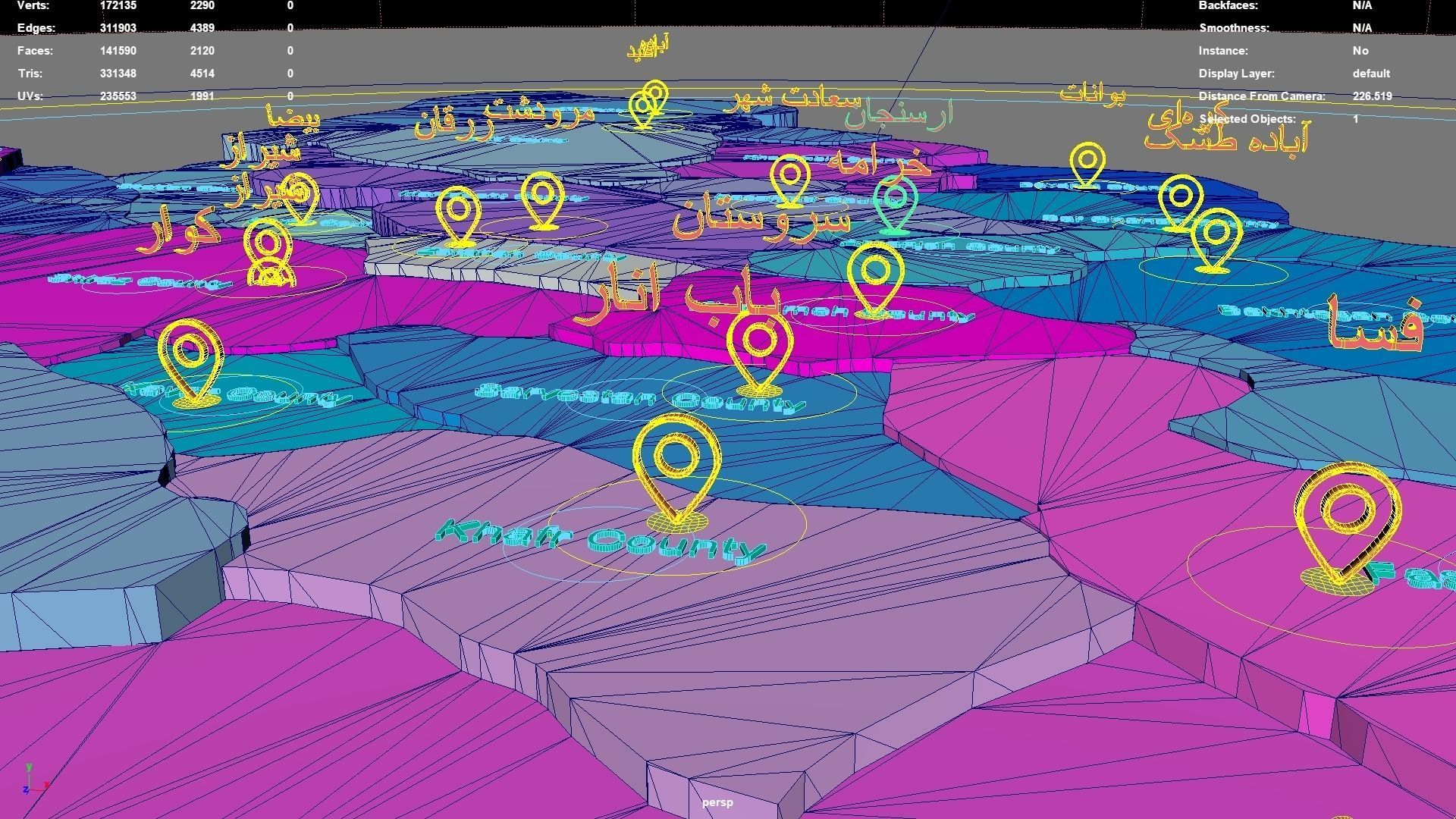 Fars Province  Iran map region geography political geographic 3D model_6
