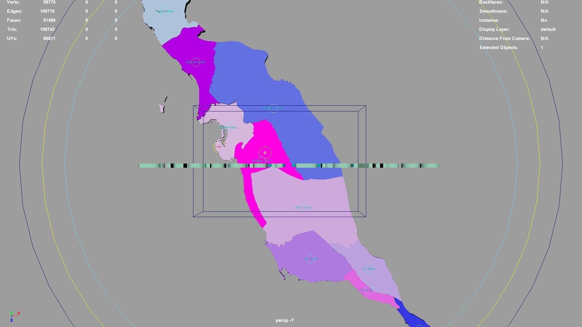 Bushehr Province  Iran map region geography political geographic 3D model_1