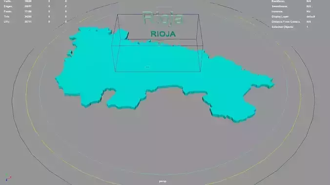 Rioja  Spain map region geography political geographic 3D model