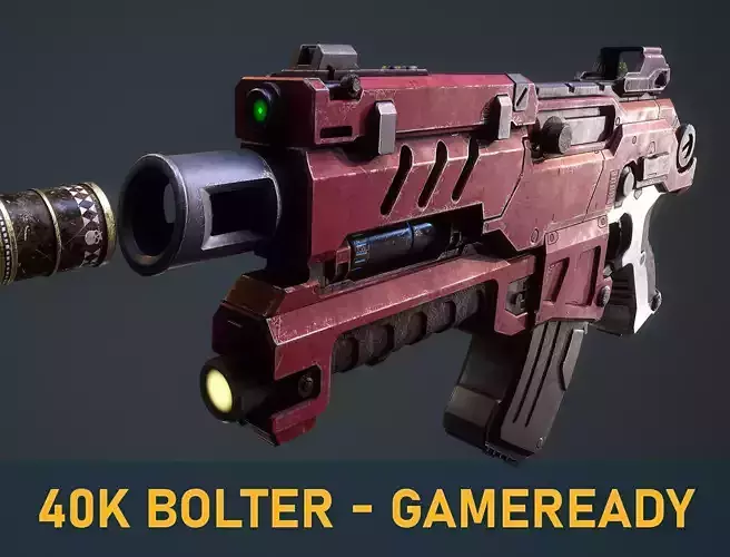 Bolter - Warhammer 40k - game ready - LP Low-poly 3D model