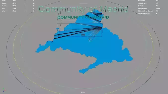 Community of Madrid  Spain map region geography political 3D model