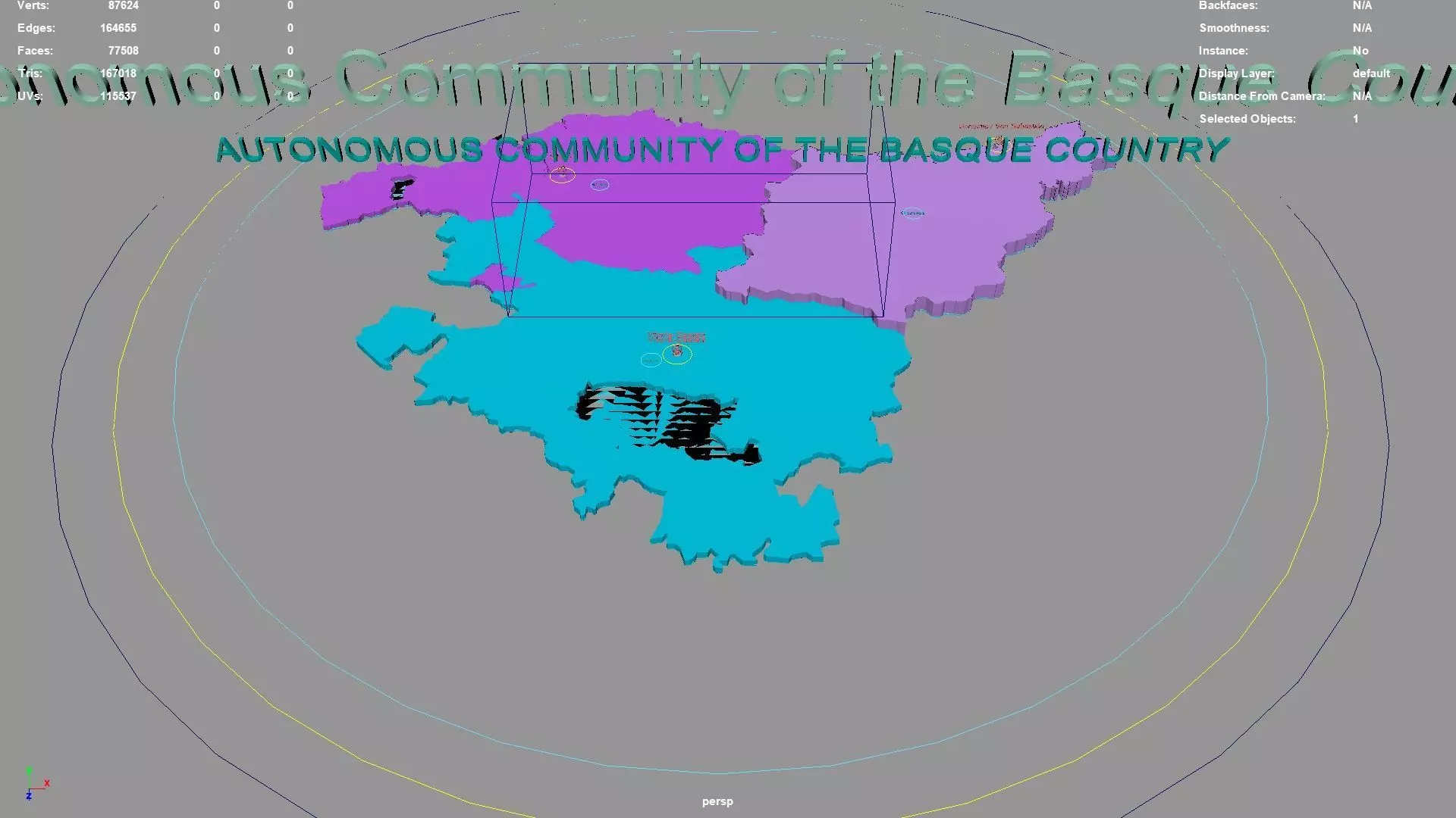 Basque Community Map Autonomous Community of the Basque Country Spain map region 3D model ...
