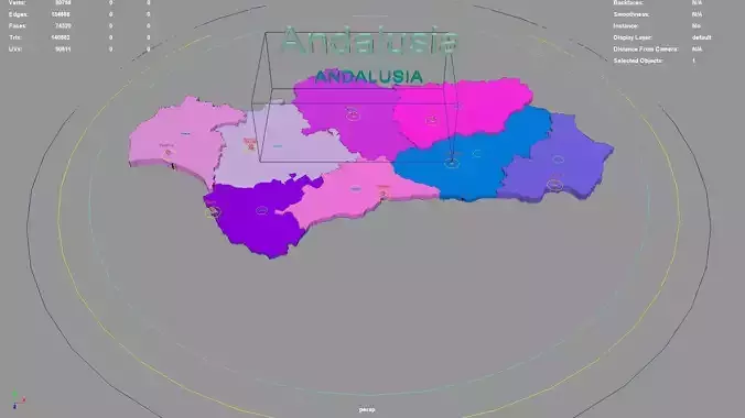 Andalusia  Spain map region geography political geographic