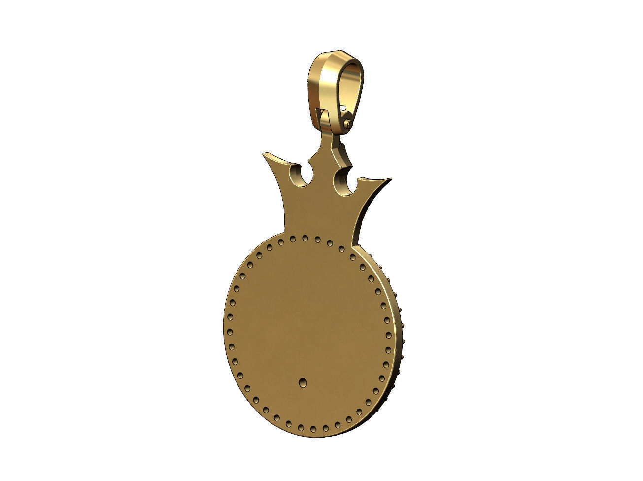 Diamond simple crown engine motor pendant 3D print model_4
