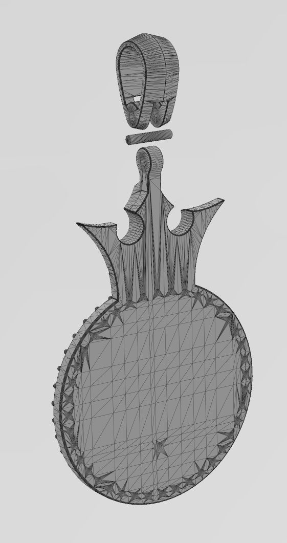 Diamond simple crown engine motor pendant 3D print model_12