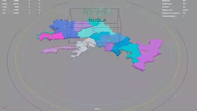 Mugla  Aegean Region  Turkey map region geography political