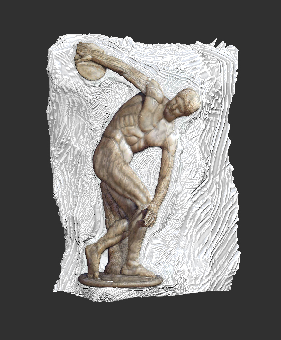 Discobolus sculpture of man throwing ball 3D model_1