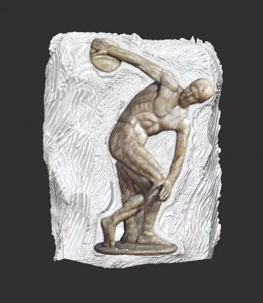 Discobolus sculpture of man throwing ball 3D model_0