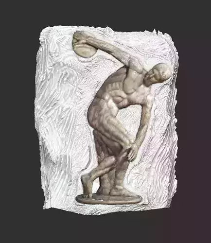 Discobolus sculpture of man throwing ball 3D model