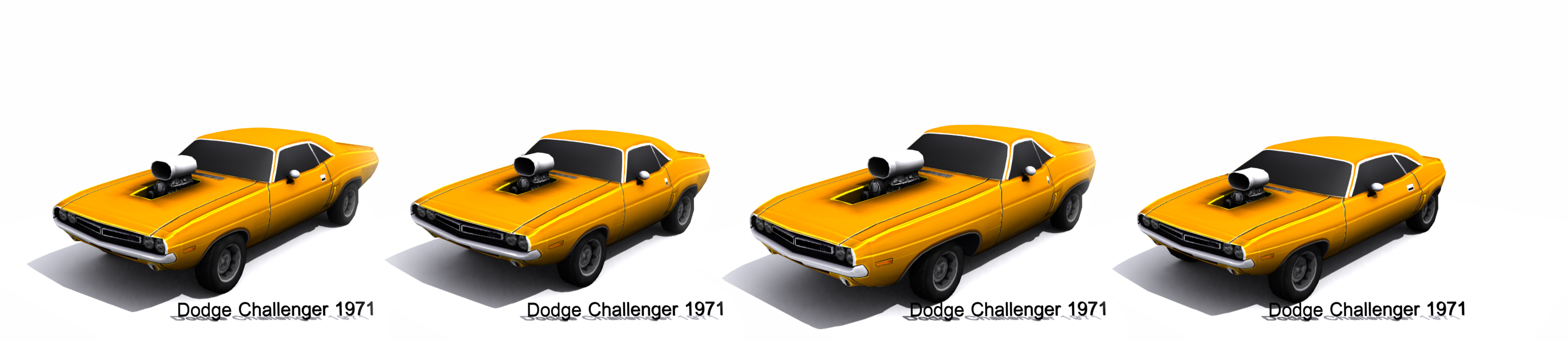 Dodge Challenger 1971 Low-poly 3D model_27