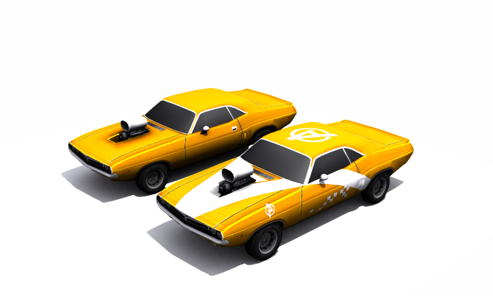Dodge Challenger 1971 Low-poly 3D model_1