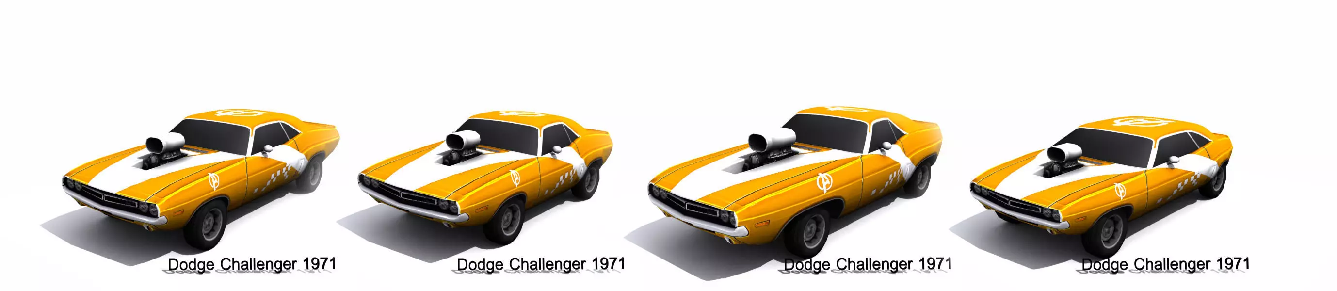 Dodge Challenger 1971 Low-poly 3D model_0