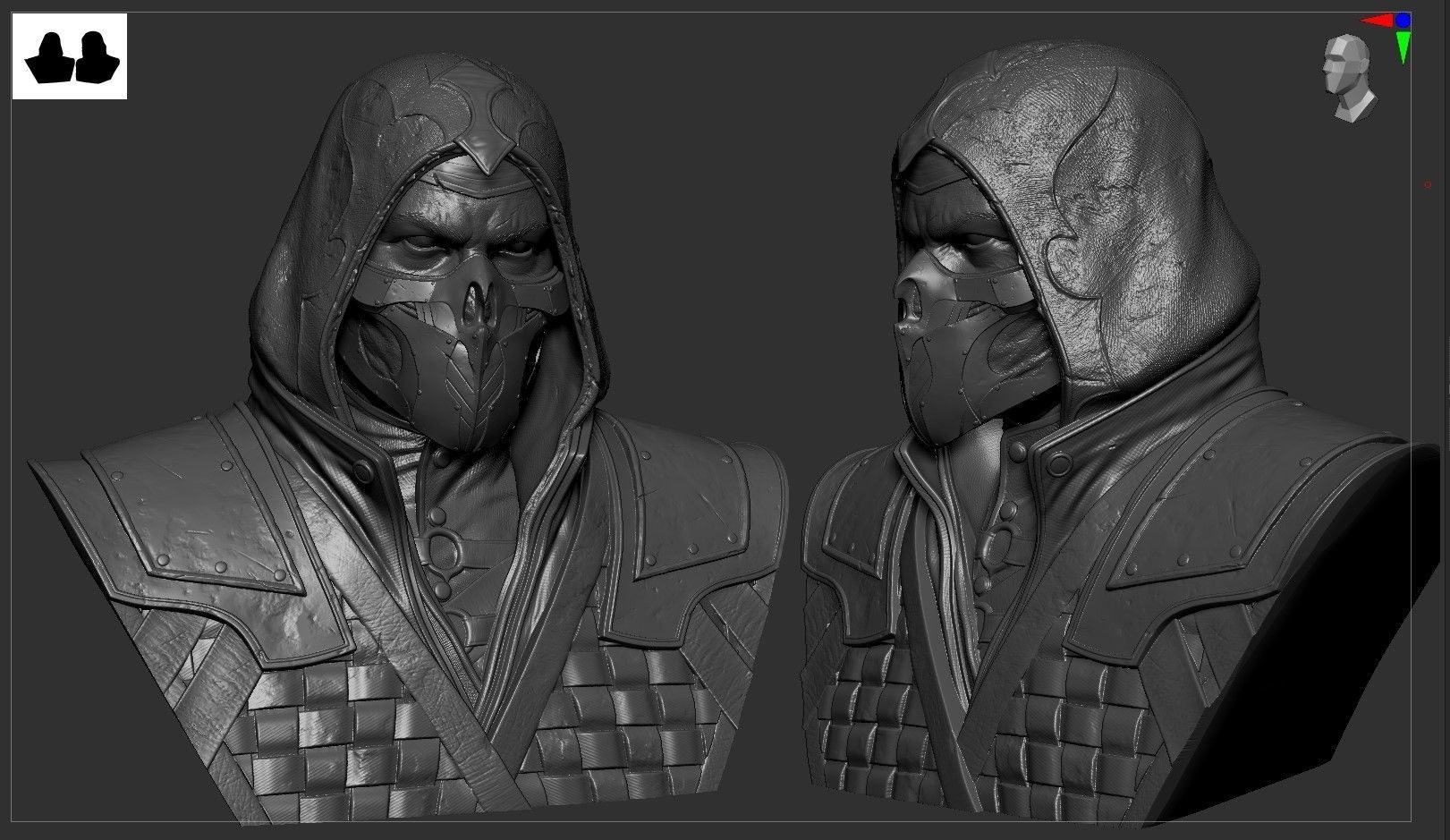 Mortal Kombat -Scorpion Bust 3D print model_7