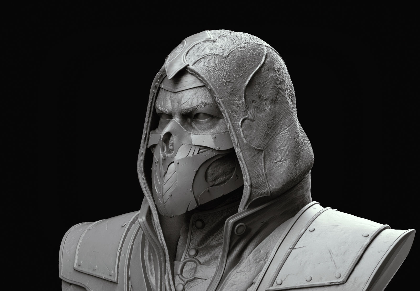 Mortal Kombat -Scorpion Bust 3D print model_2