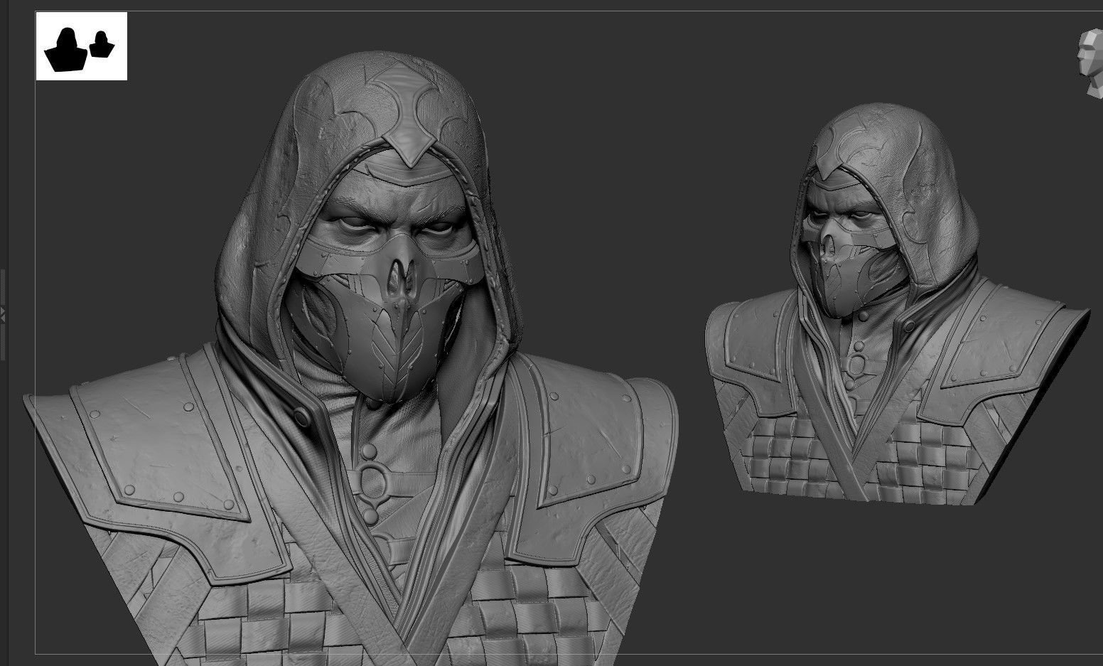 Mortal Kombat -Scorpion Bust 3D print model_9