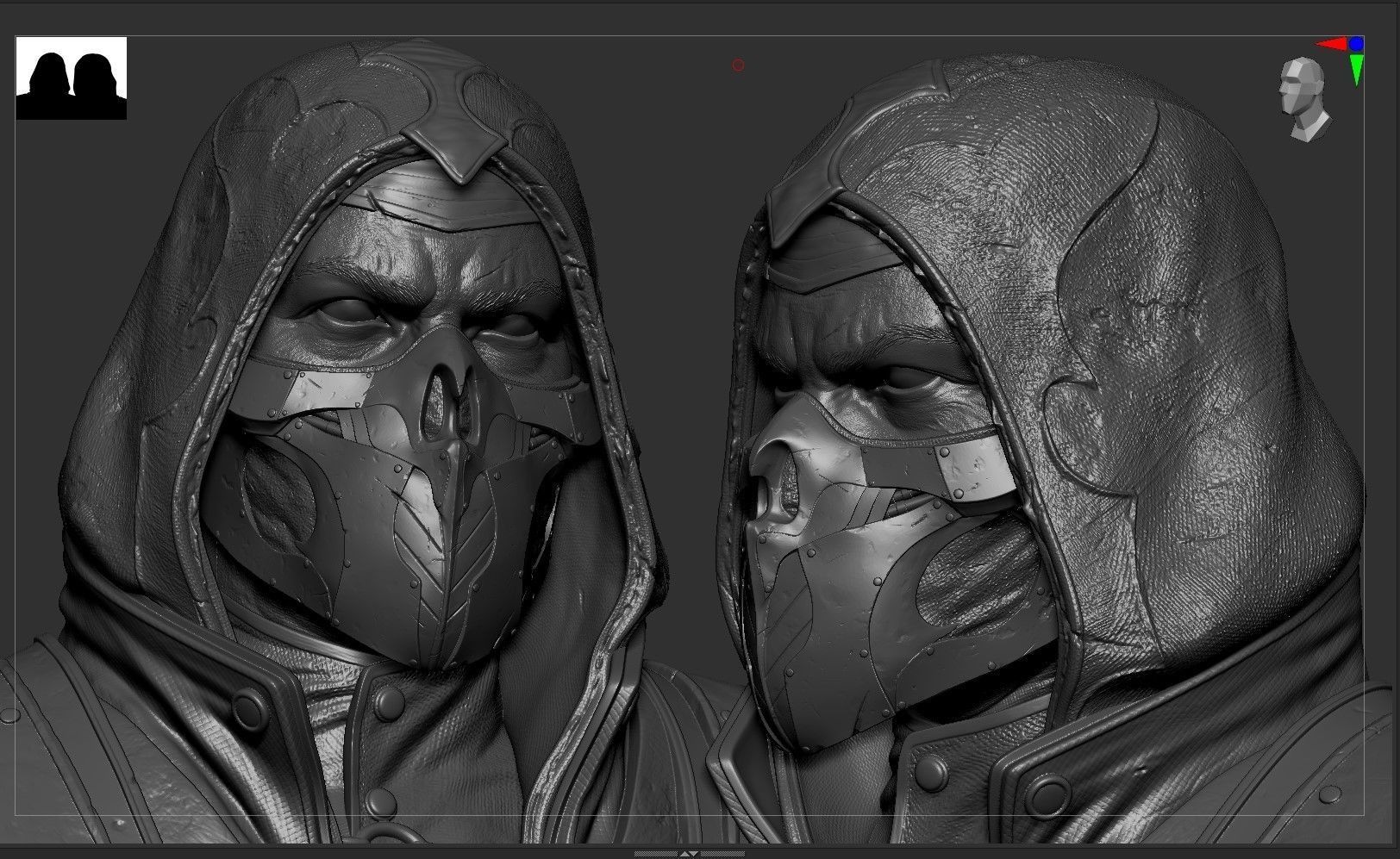 Mortal Kombat -Scorpion Bust 3D print model_4