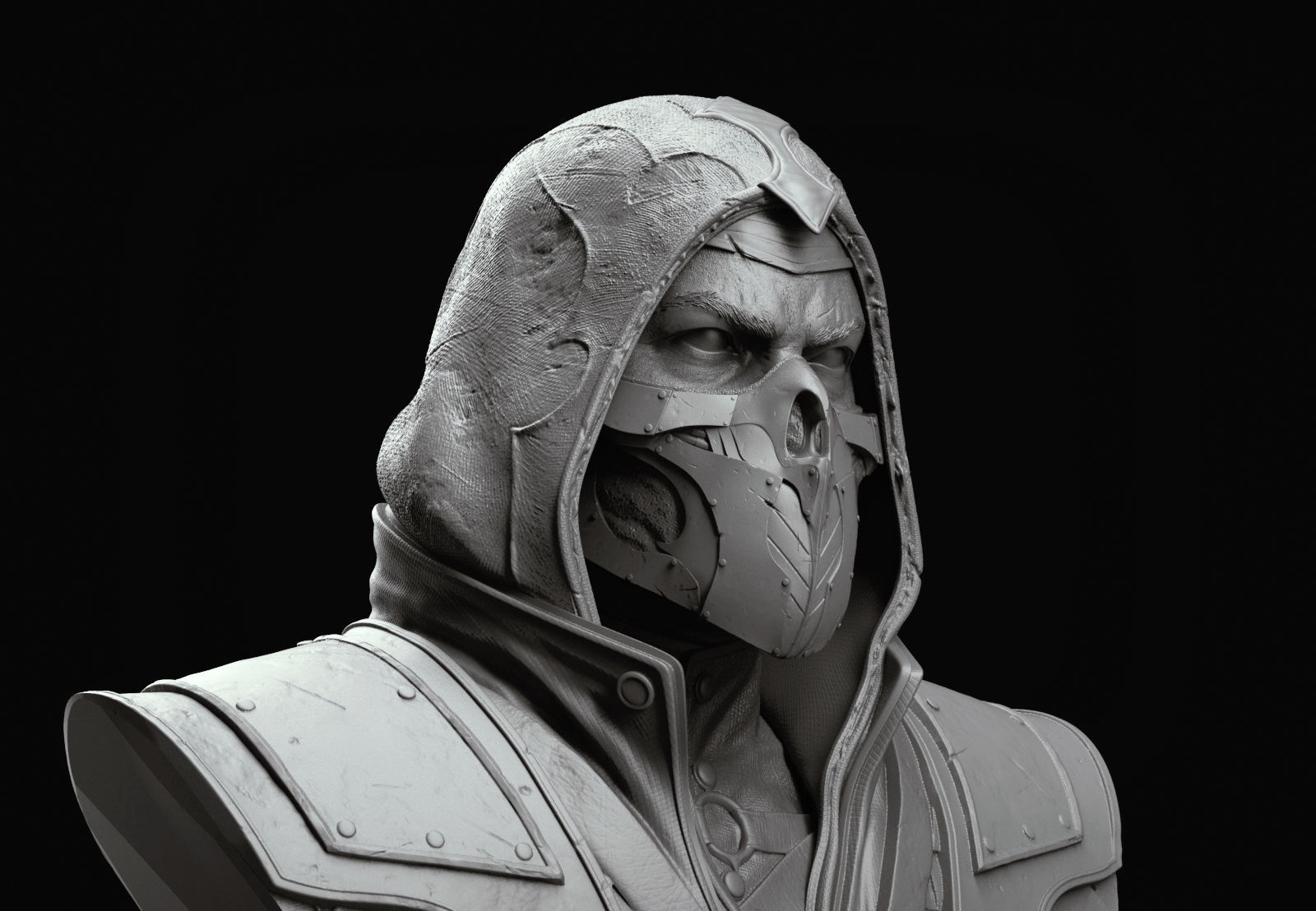 Mortal Kombat -Scorpion Bust 3D print model_3