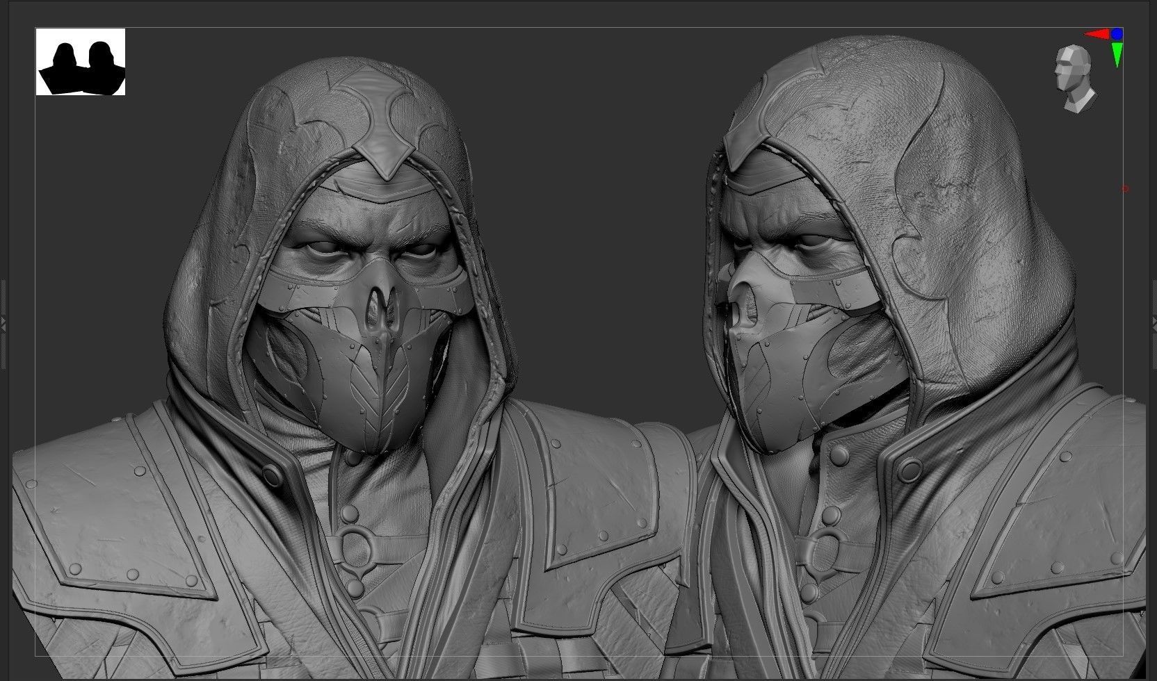 Mortal Kombat -Scorpion Bust 3D print model_8