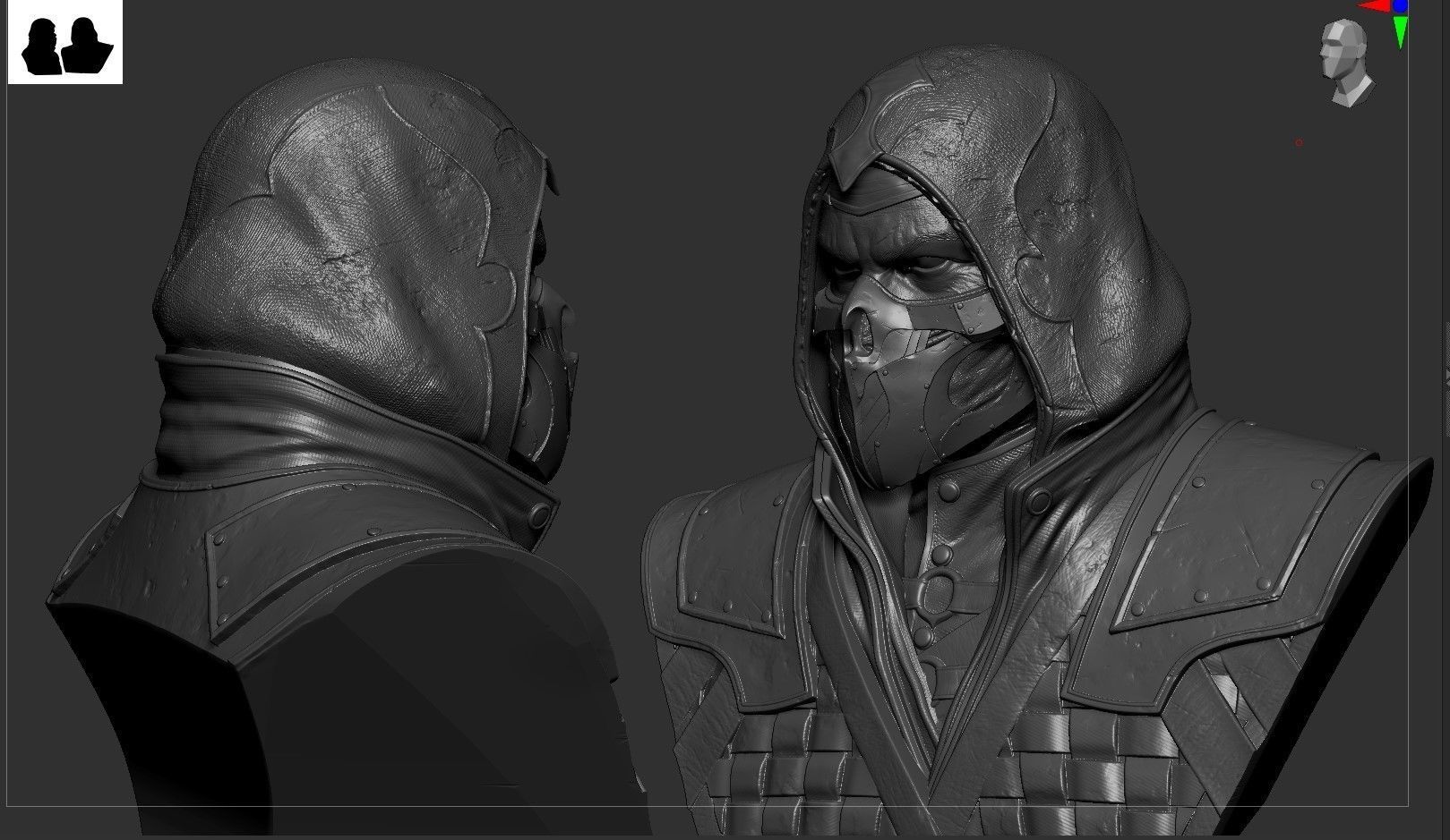 Mortal Kombat -Scorpion Bust 3D print model_6