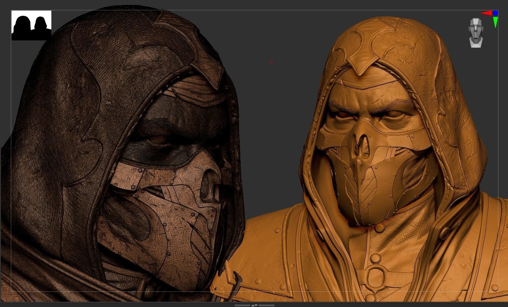 Mortal Kombat -Scorpion Bust 3D print model_10