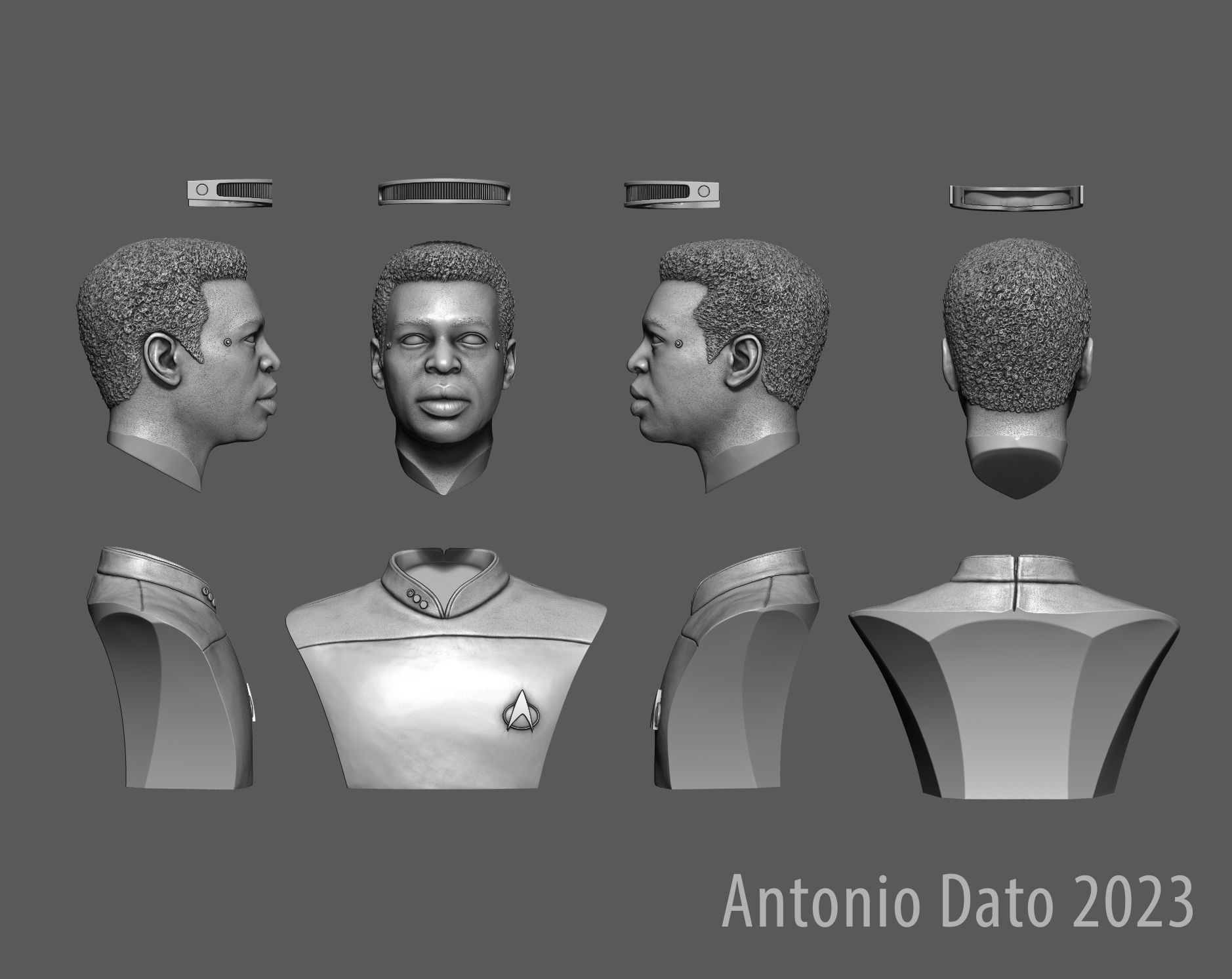 Picard Data La Forge and Worf 3D Model Collection_20