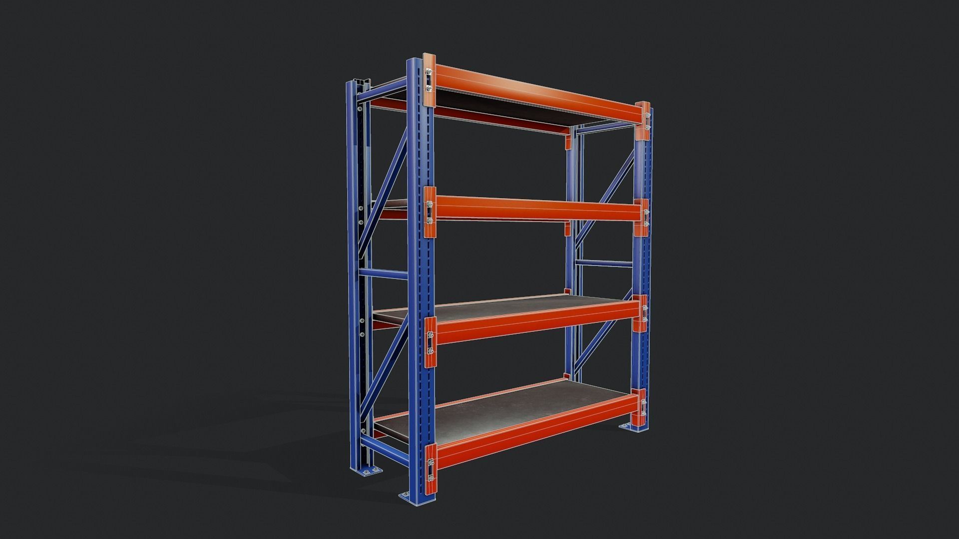 Storage Shelf - Tutorial Included Low-poly 3D model_3