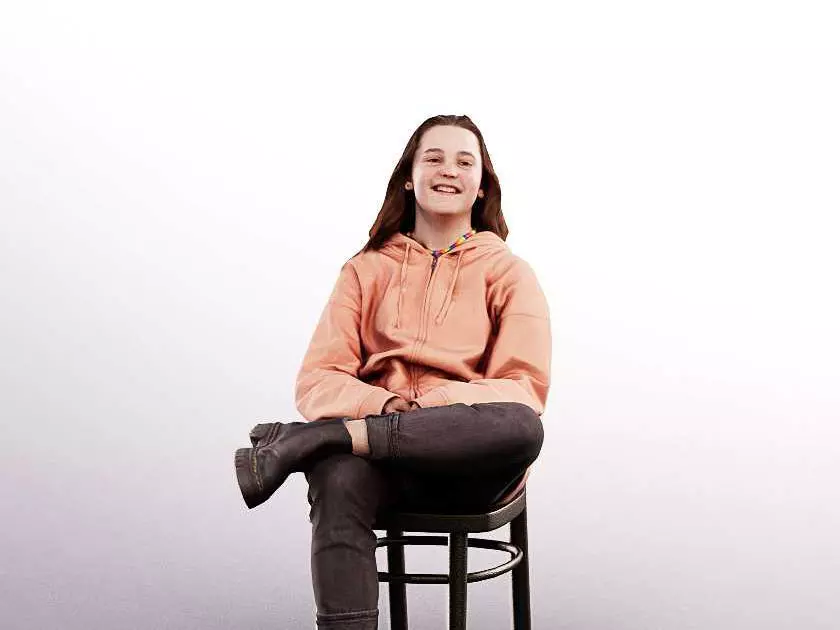 Jasmin 13180 - Sitting Casual Girl Low-poly 3D model