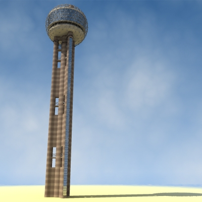 Reunion Tower Dallas Texas 3D model_4
