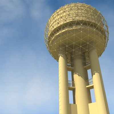 Reunion Tower Dallas Texas 3D model_14