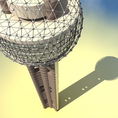 Reunion Tower Dallas Texas 3D model_3