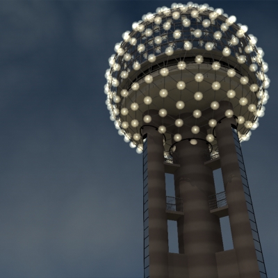 Reunion Tower Dallas Texas 3D model_13