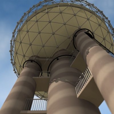 Reunion Tower Dallas Texas 3D model_6