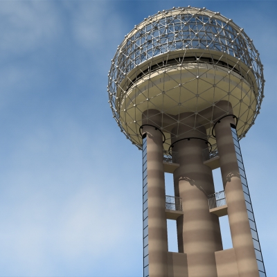Reunion Tower Dallas Texas 3D model_1