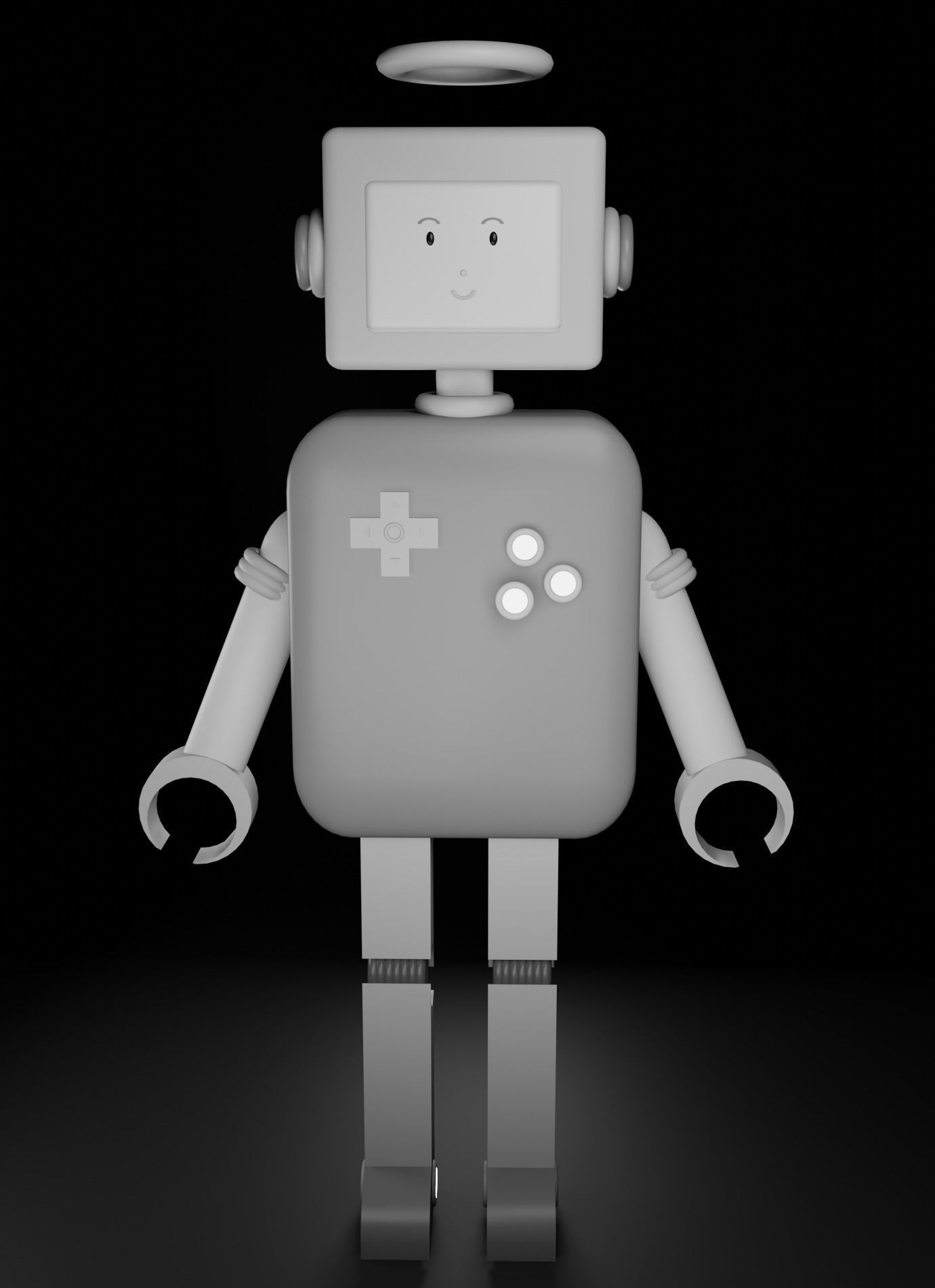 3D ROBOT  Low-poly 3D model_3