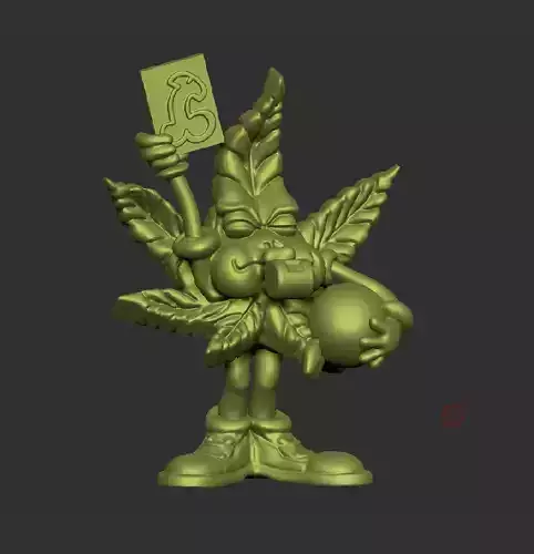 marijuana leaf 12 3D print model