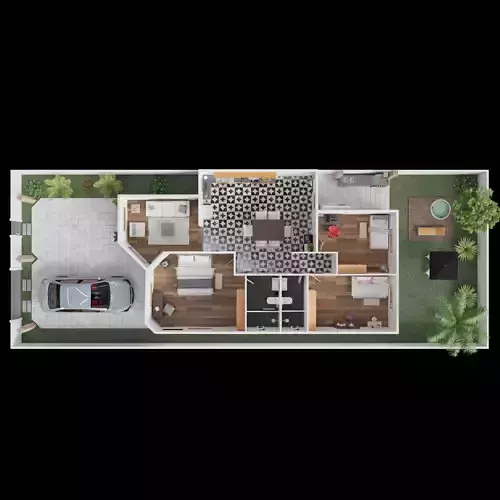 3D Plan Floor House 