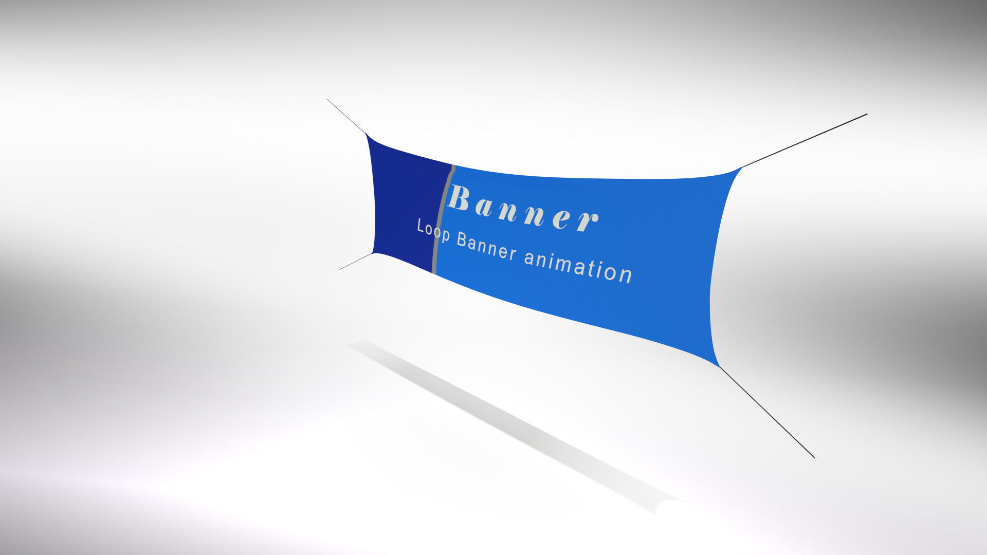 Animated Hanging Banner Low-poly 3D model_6