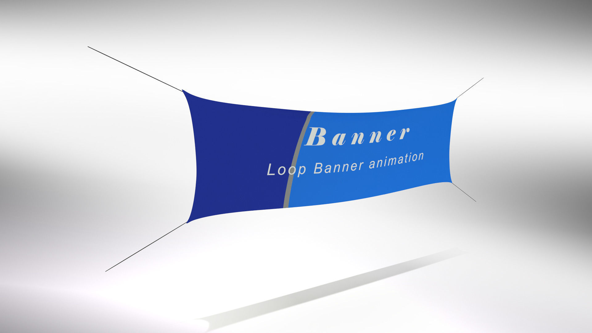 Animated Hanging Banner Low-poly 3D model_3