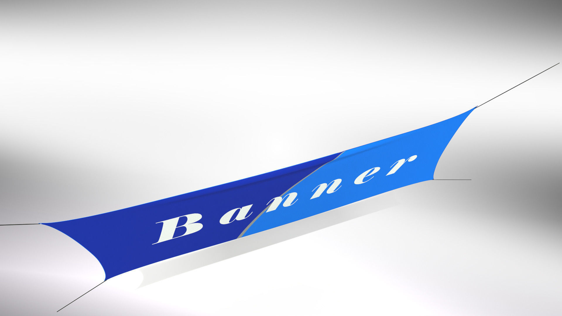 Animated Hanging Banner Low-poly 3D model_5