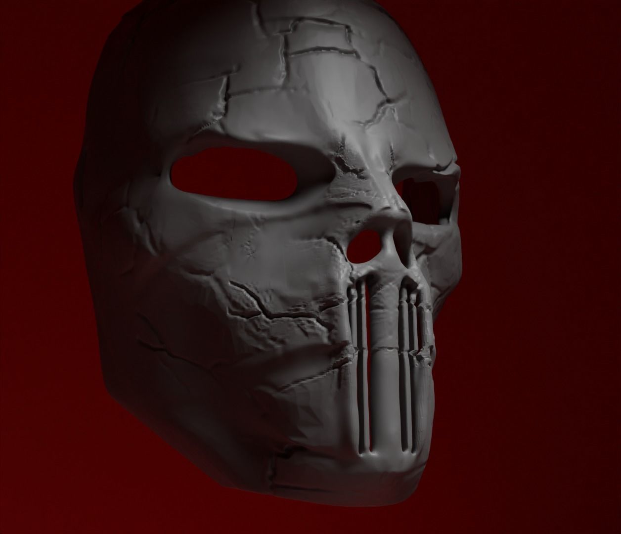 Halloween Skull Demon Cosplay Mask - Costume Skull Mask 3D print model_24