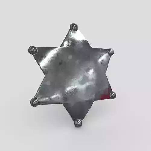 Sheriff Badge Low-poly 3D model
