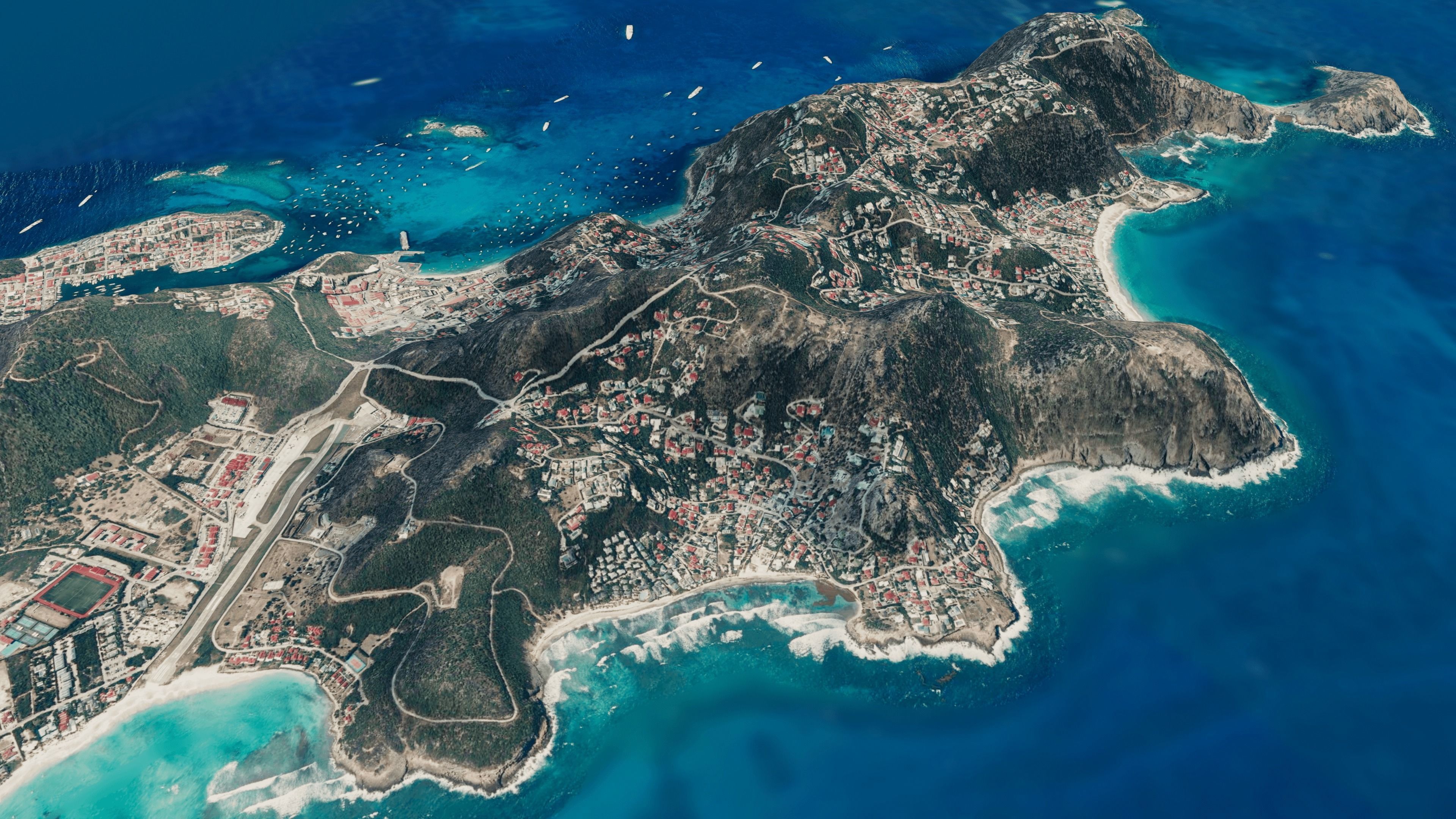 Saint Barthelemy Island full 3d model terrain Low-poly 3D model_3