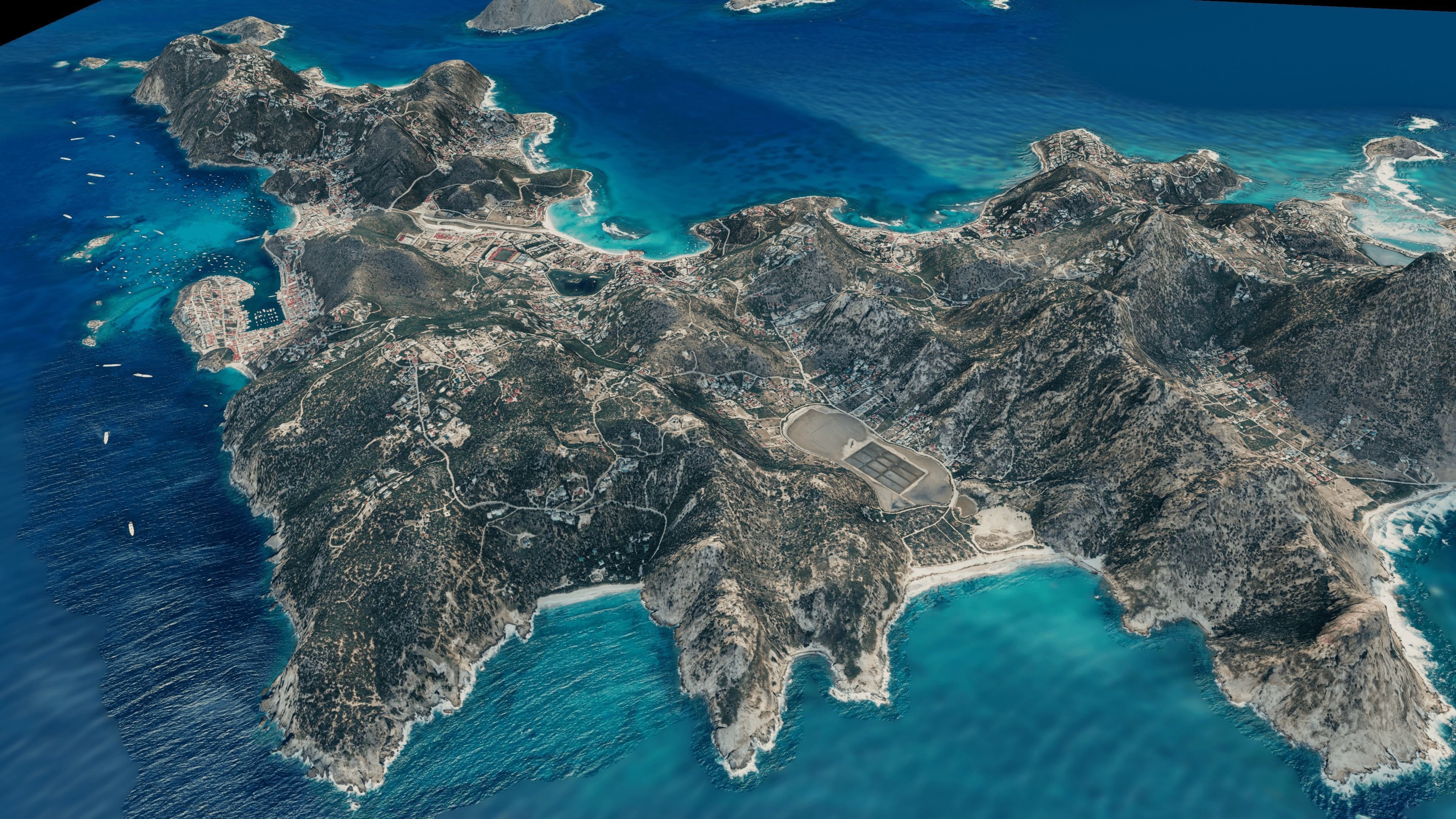 Saint Barthelemy Island full 3d model terrain Low-poly 3D model_9