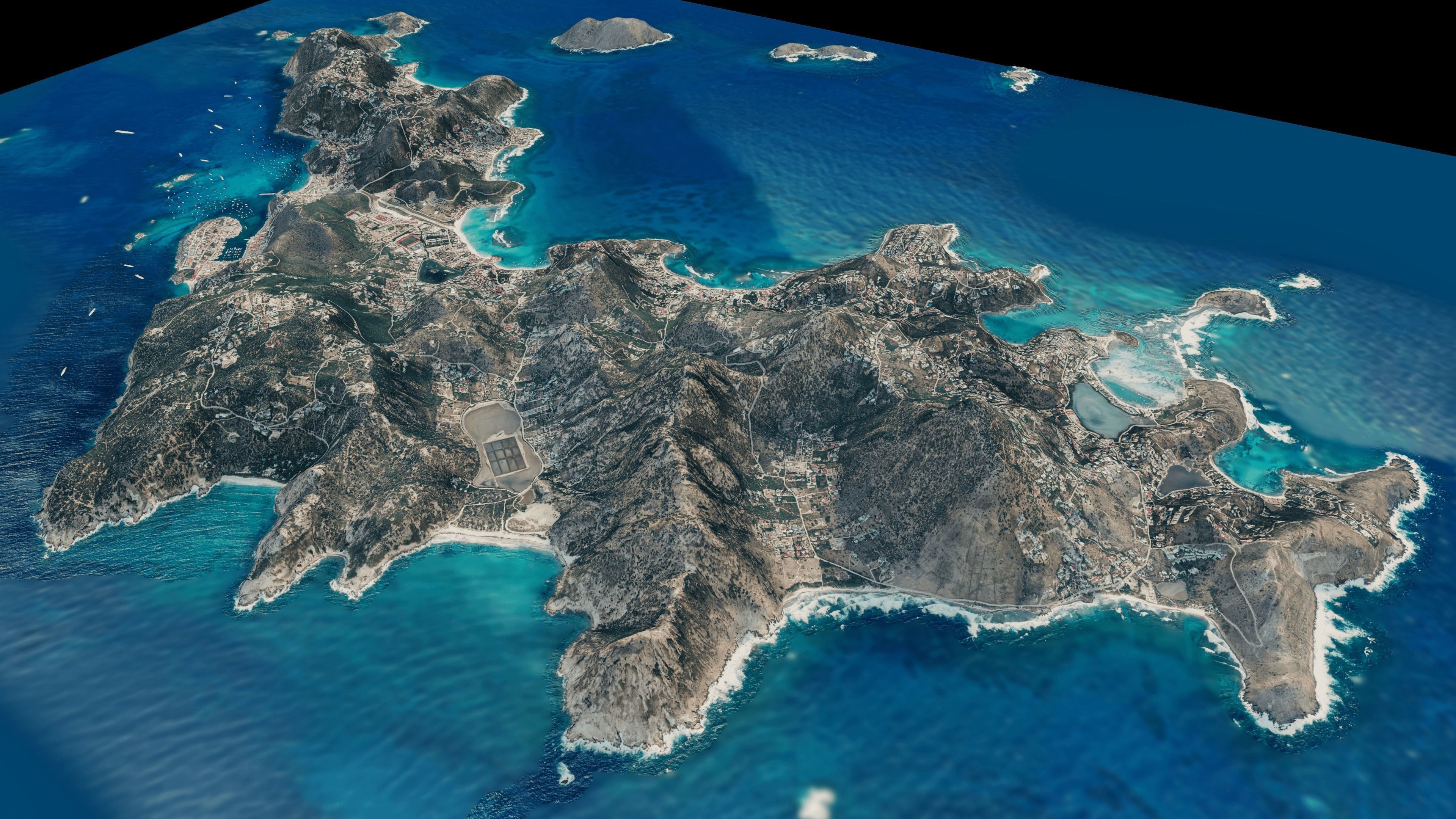 Saint Barthelemy Island full 3d model terrain Low-poly 3D model_10