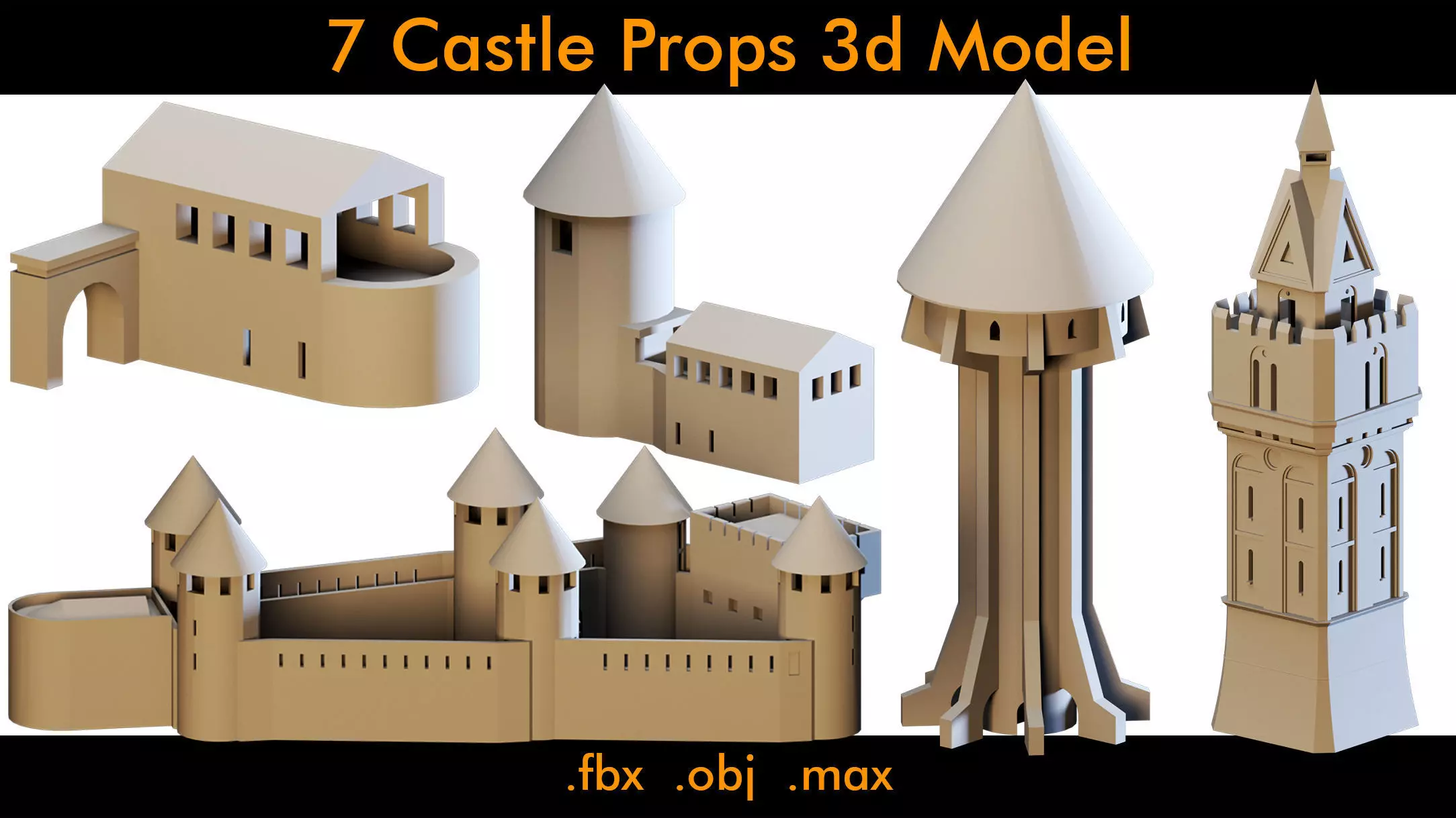 7 Castle Props- 3d Model 3D model_0