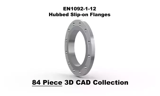 EN1092-1-12 Hubbed Slip-on Flanges 3D model