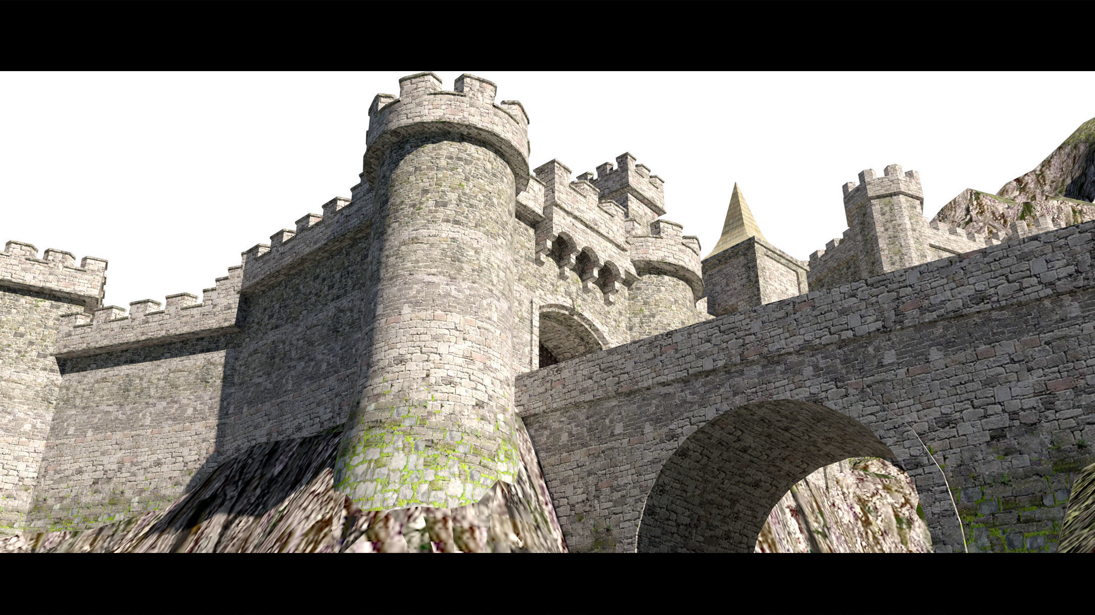 A castle in the mountains- 3d Model 3D model_3