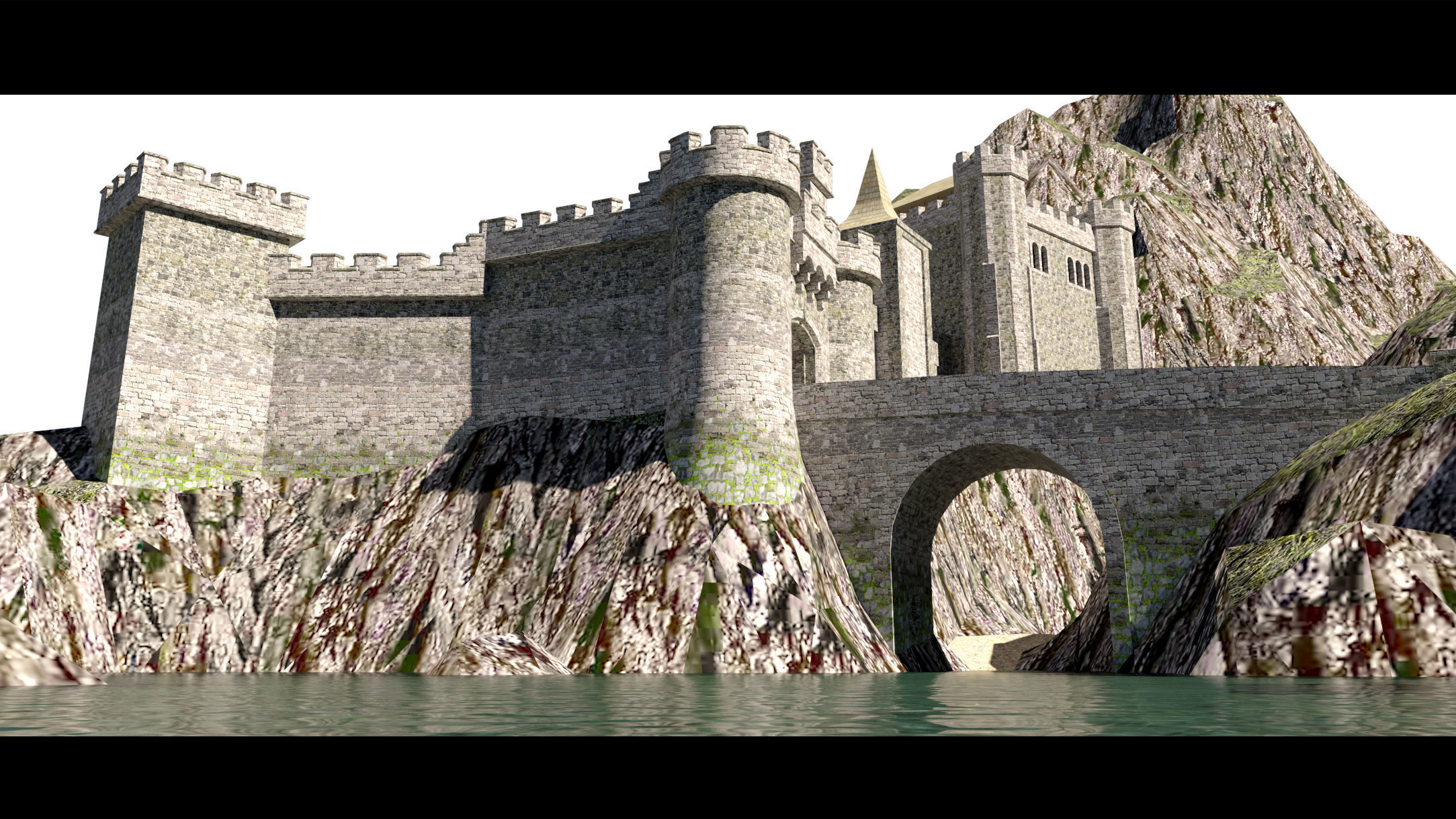 A castle in the mountains- 3d Model 3D model_7