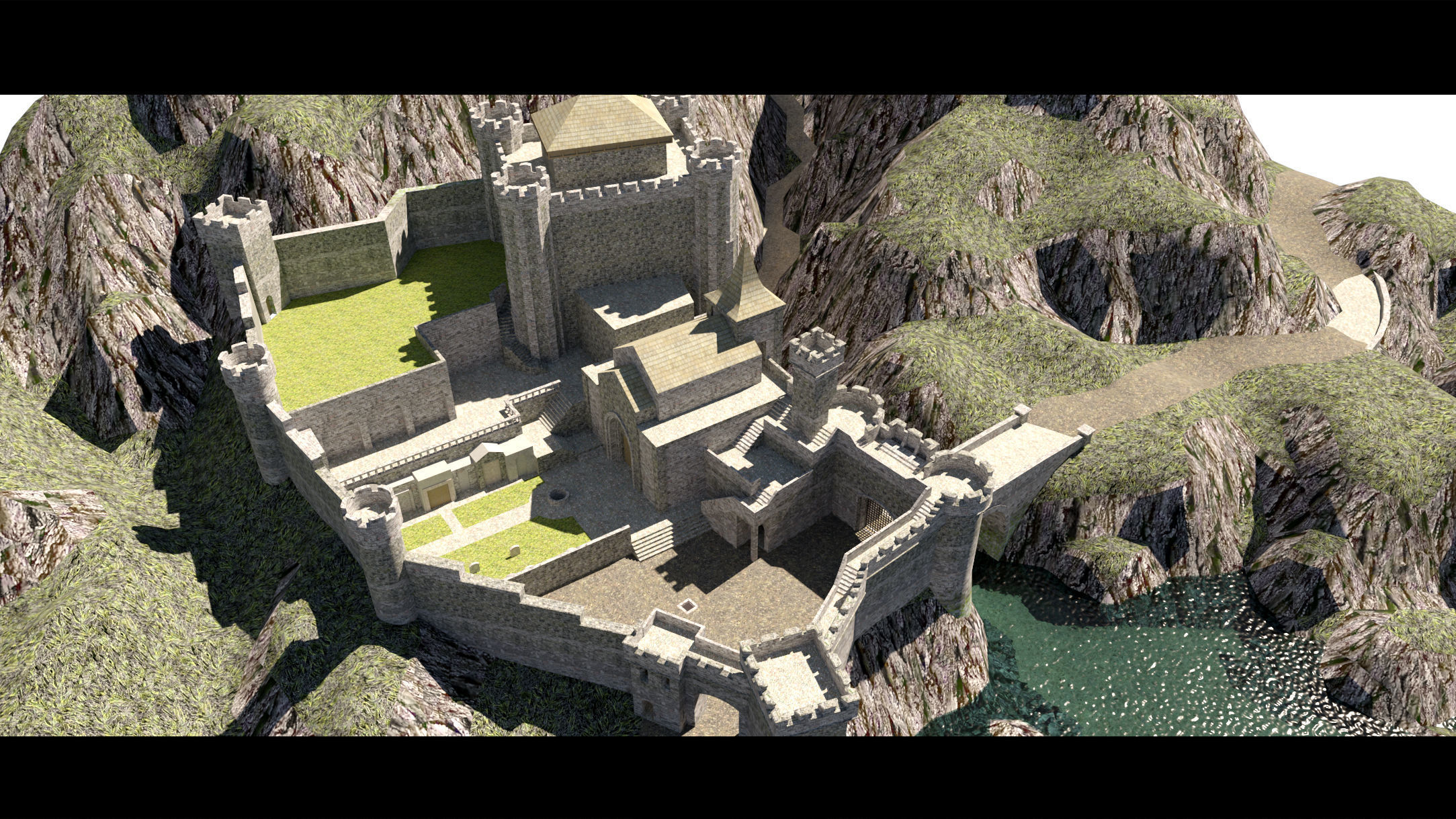 A castle in the mountains- 3d Model 3D model_10